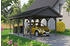 Skan Holz Einzelcarport Wallgau 430x750 cm 215 cm Einfahrtshöhe mit schwarzen Dachschindeln Schiefergrau