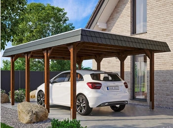 Skan Holz Einzelcarport Spreewald 396x589 cm 209 cm Einfahrtsh&ouml;he braun