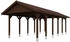 Skan Holz Einzelcarport Wallgau 430x900 cm 215 cm Einfahrtshöhe mit roten Dachschindeln Nussbaum