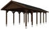 Skan Holz Einzelcarport Wallgau 430x900 cm 215 cm Einfahrtshöhe mit schwarzen Dachschindeln Nussbaum