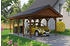 Skan Holz Einzelcarport Wallgau 430x750 cm 215 cm Einfahrtshöhe mit Dachlattung Nussbaum