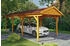 Skan Holz Einzelcarport Fichtelberg 317x808 cm 273 cm Einfahrtshöhe mit roten Schindeln