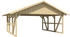 Skan Holz Doppelcarport Schwarzwald 684x600 cm 220 cm Einfahrtshöhe mit Dachschalung Eiche hell