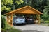 Skan Holz Doppelcarport Schwarzwald 684x600 cm 220 cm Einfahrtshöhe mit Dachschalung Eiche hell