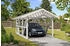 Skan Holz Einzelcarport Schwarzwald 424x600 cm 220 cm Einfahrtshöhe mit Rückwand mit Dachlattung Weiß