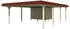 Skan Holz Doppelcarport Wendland 630x879 cm 216 cm Einfahrtshöhe mit Abstellraum mit EPDM-Dach rote Blende Nussbaum