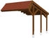 Skan Holz Einzelcarport Harz Stellplatzerweiterung 303x560 cm 219 cm Einfahrtshöhe mit roten Dachschindeln Nussbaum
