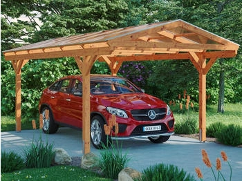 Skan Holz Einzelcarport Westerwald 362x648 cm 220 cm Einfahrtsh&ouml;he hellbraun