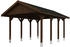 Skan Holz Einzelcarport Wallgau 430x600 cm 215 cm Einfahrtshöhe mit schwarzen Dachschindeln Nussbaum