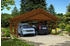 Skan Holz Doppelcarport Schwarzwald 684x600 cm 220 cm Einfahrtshöhe mit Dachlattung Nussbaum