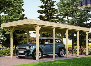 Skan Holz Einzelcarport Friesland 314x708 cm 221 cm Einfahrtsh&ouml;he gr&uuml;n