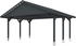 Skan Holz Doppelcarport Wallgau 620x500 cm 215 cm Einfahrtshöhe mit Dachlattung Schiefergrau