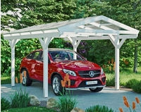 Skanholz Einzelcarport "Westerwald" Leimholz 326 cm wei&szlig;