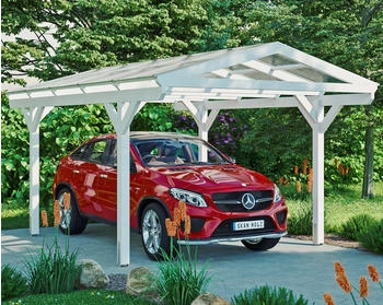 Skan Holz Einzelcarport Westerwald 362x541 cm 220 cm Einfahrtsh&ouml;he wei&szlig;