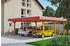 Skan Holz Doppelcarport Wendland 630x637 cm 216 cm Einfahrtshöhe mit Aluminiumdach rote Blende Eiche hell