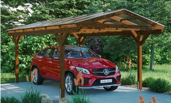 Skan Holz Einzelcarport Westerwald 362x648 cm 220 cm Einfahrtsh&ouml;he braun