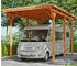 Skan Holz Einzelcarport Caravan-Emsland 404x604 cm 353 cm Einfahrtshöhe hellbraun
