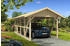 Skan Holz Einzelcarport Schwarzwald 424x772 cm 220 cm Einfahrtshöhe mit Abstellraum mit Dachschalung Natur