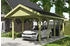 Skan Holz Einzelcarport Wallgau 380x750 cm 215 cm Einfahrtshöhe mit schwarzen Dachschindeln Grün