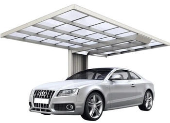 Ximax Einzelcarport Neo Typ 90 Sonderh&ouml;he Aluminium eloxiert 276x495 cm Edelstahl-Look