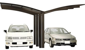 Ximax Doppelcarport Portoforte Typ 110 Y-Ausf&uuml;hrung Aluminium eloxiert 543x495,4 cm braun matt