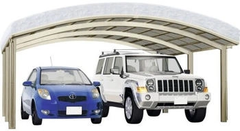 Ximax Doppelcarport Portoforte Typ 110 M-Ausf&uuml;hrung Aluminium eloxiert 542,3x495,4 cm Edelstahl-Look