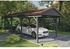 Skan Holz Einzelcarport Fichtelberg inkl. Dachschindeln rot 317 x 808 cm Schiefer