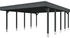 Skan Holz Doppelcarport Friesland inkl. Aluminium-Dachplatten und H-Pfostenanker 557 x 708 cm grau