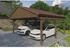 Skan Holz Doppelcarport Fichtelberg inkl. Dachschindeln rot 618 x 566 cm Nussbaum