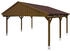 Skan Holz Doppelcarport Fichtelberg inkl. Dachschindeln rot 618 x 566 cm Nussbaum