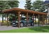 Skan Holz Einzelcarport Friesland inkl. EPDM-Dachfolie und H-Pfostenanker 314 x 860 cm nussbaum