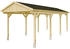 Skan Holz Einzelcarport Fichtelberg inkl. Dachschindeln schwarz 317 x 808 cm natur