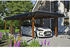 Skan Holz Einzelcarport Wendland schwarze Blende inkl. Pfostenanker 362 x 870 cm nussbaum
