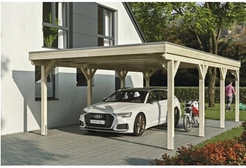 Skan Holz Einzelcarport Grunewald inkl. EPDM Folie 427 x 796 cm natur