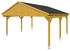 Skan Holz Doppelcarport Fichtelberg inkl. Dachschindeln schwarz 618 x 566 cm Eiche hell