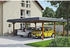 Skan Holz Doppelcarport Wendland schwarze Blende inkl. Pfostenanker 630 x 637 cm nussbaum