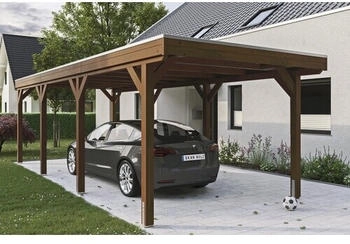 Skan Holz Einzelcarport Grunewald 321 x 796 cm Nussbaum