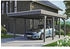 Skan Holz Einzelcarport Friesland inkl. Aluminium-Dachplatten und H-Pfostenanker 397 x 555 cm grau
