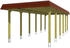 Skan Holz Einzelcarport Spreewald 345x893 cm 206 cm Einfahrtshöhe mit Aluminiumdach rote Blende Grün