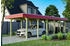 Skan Holz Einzelcarport Spreewald 345x893 cm 206 cm Einfahrtshöhe mit Aluminiumdach rote Blende Grün