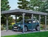 Skan Holz Einzelcarport Friesland 314x555 cm 221 cm Einfahrtshöhe dunkelgrau