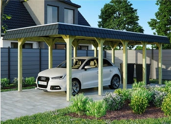 Skan Holz Einzelcarport Spreewald 345x741 cm 206 cm Einfahrtshöhe grün