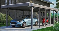 Skanholz Einzelcarport "Friesland" Massivholz 355 cm dunkelgrau