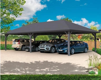 Skan Holz Doppelcarport Taunus 1176x634 cm 220 cm Einfahrtsh&ouml;he dunkelgrau