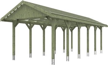 Skan Holz Einzelcarport Wallgau 380x900 cm 215 cm Einfahrtshöhe mit Dachlattung Grün