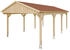Skan Holz Einzelcarport Fichtelberg 423x808 cm 379 cm Einfahrtshöhe mit roten Schindeln