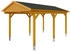 Skan Holz Einzelcarport Fichtelberg 317x566 cm 273 cm Einfahrtshöhe mit schwarzen Schindeln