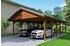 Skan Holz Doppelcarport Wallgau 620x900 cm 215 cm Einfahrtshöhe mit Dachlattung Nussbaum