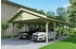 Skan Holz Doppelcarport Wallgau 620x900 cm 215 cm Einfahrtshöhe mit schwarzen Dachschindeln Grün