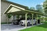 Skan Holz Doppelcarport Wallgau 620x750 cm 215 cm Einfahrtshöhe mit schwarzen Dachschindeln Grün
